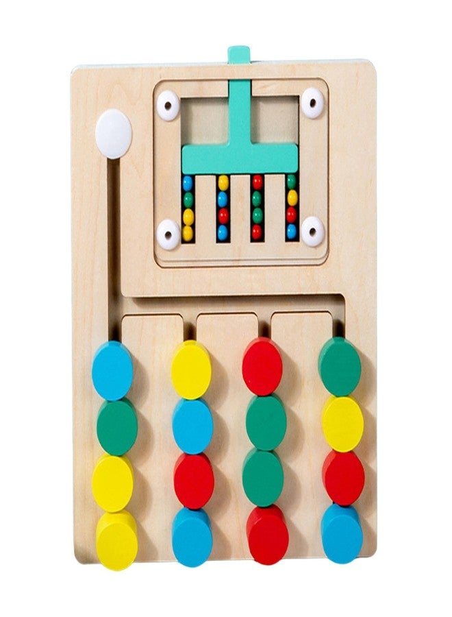 Little Mind Wooden Color Sorter 4X Maze Learning Colour and Pattern Matching Montessori Slide Puzzle Game for Kids, Multicolor 3+ (4 Sorter) - Image 1